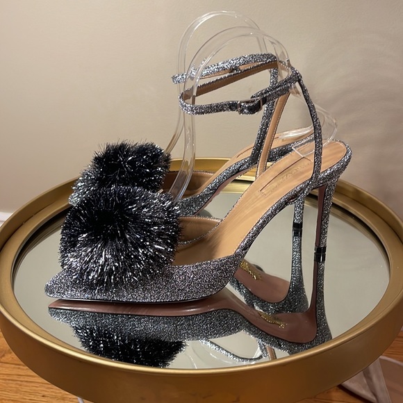 Aquazzura Powder Puff 85 glitter jelled shoes sz 39 - Picture 13 of 15